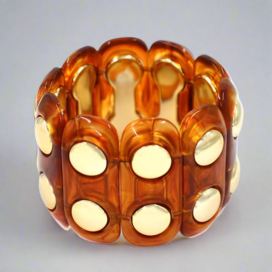 TORTOISE STRETCH BRACELET WITH GOLD