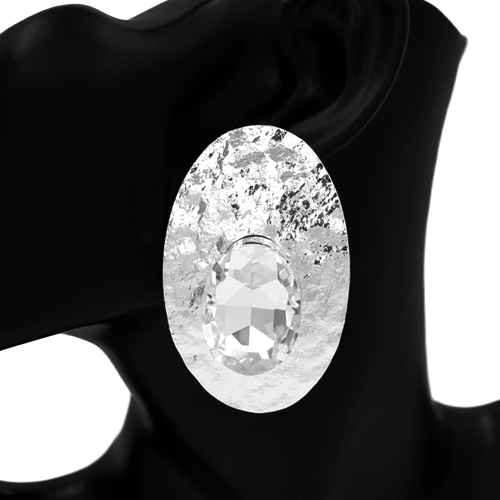 Rhodium Clear Fashion Earrings