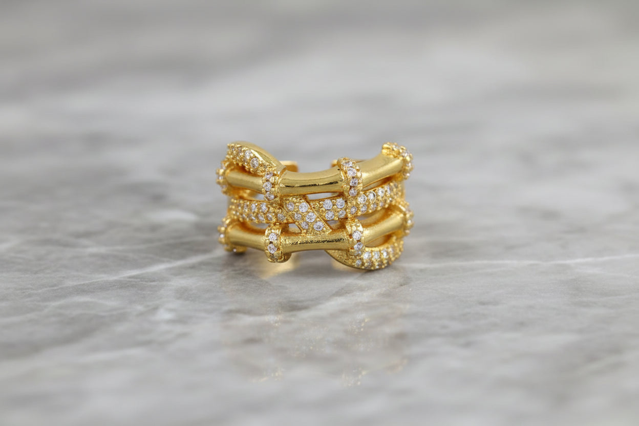 Sparkling Stack Ring with Clear Stones