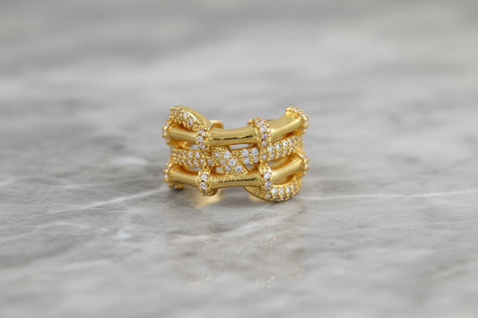 Sparkling Stack Ring with Clear Stones