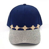 Navy Rhinestone Clover Hat