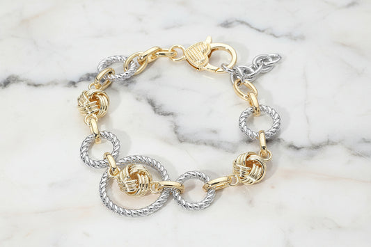 14K Gold Plated Knot Accent Bracelet