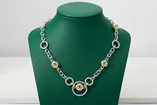 14K Gold Plated Knot Accent Necklace