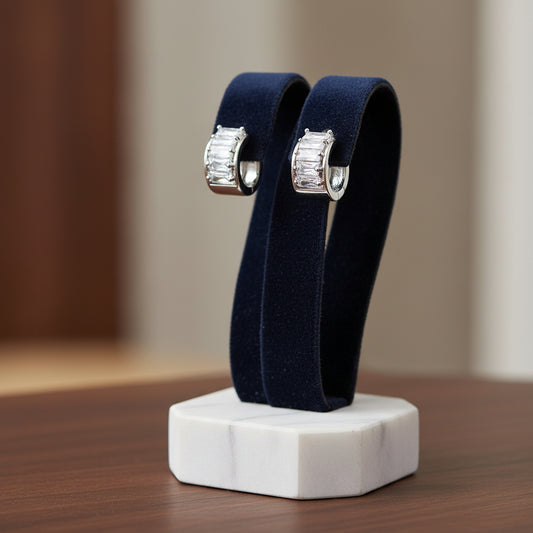 CZ Stone Hoop Earrings