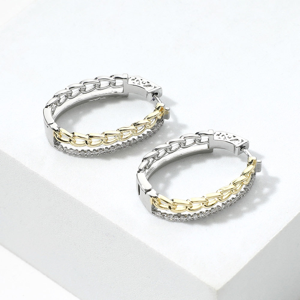 14K Gold Plated Oval Huggies Earrings