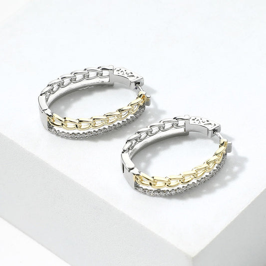 14K Gold Plated Oval Huggies Earrings