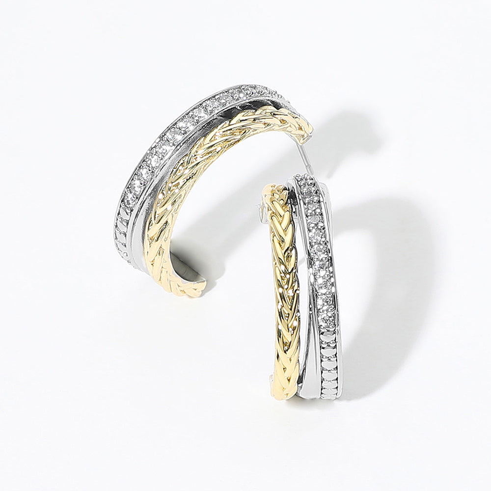 14K Gold Plated Braided Hoop Earrings