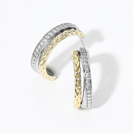 14K Gold Plated Braided Hoop Earrings