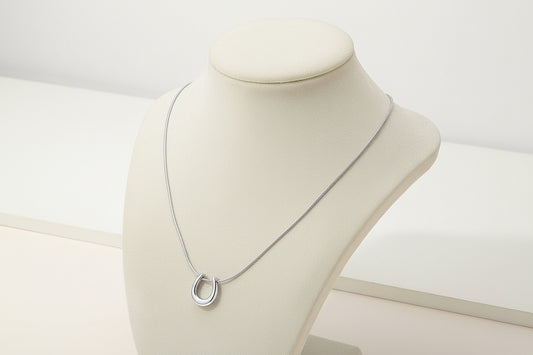 Horseshoe Pendant Necklace, Stainless Steel