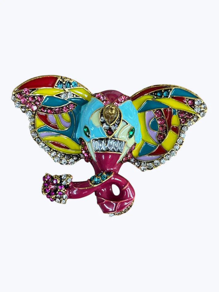 Unique Elephant Art Brooch