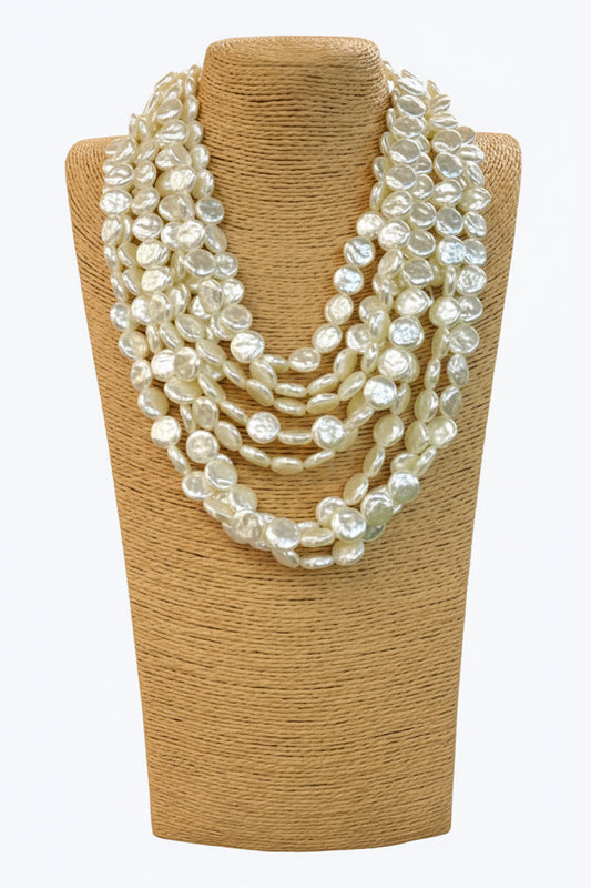 Cream Pearl Bib Necklace