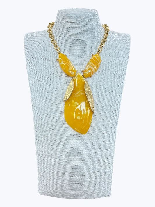 Geometric Stone Pendant Necklace
