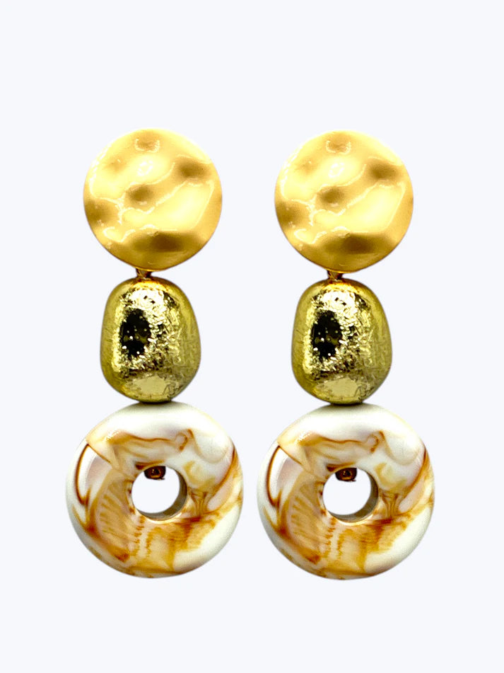 Layered Artistic Circle Earrings