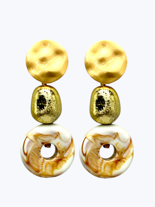 Layered Artistic Circle Earrings