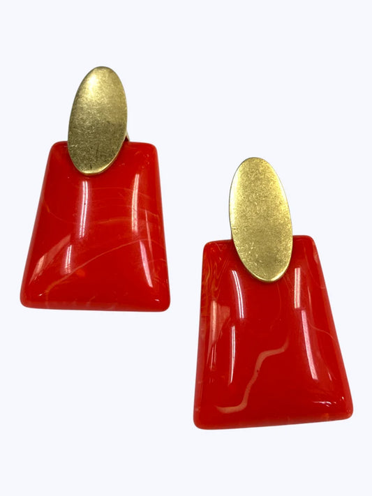 Acrylic Gold Orange Earrings
