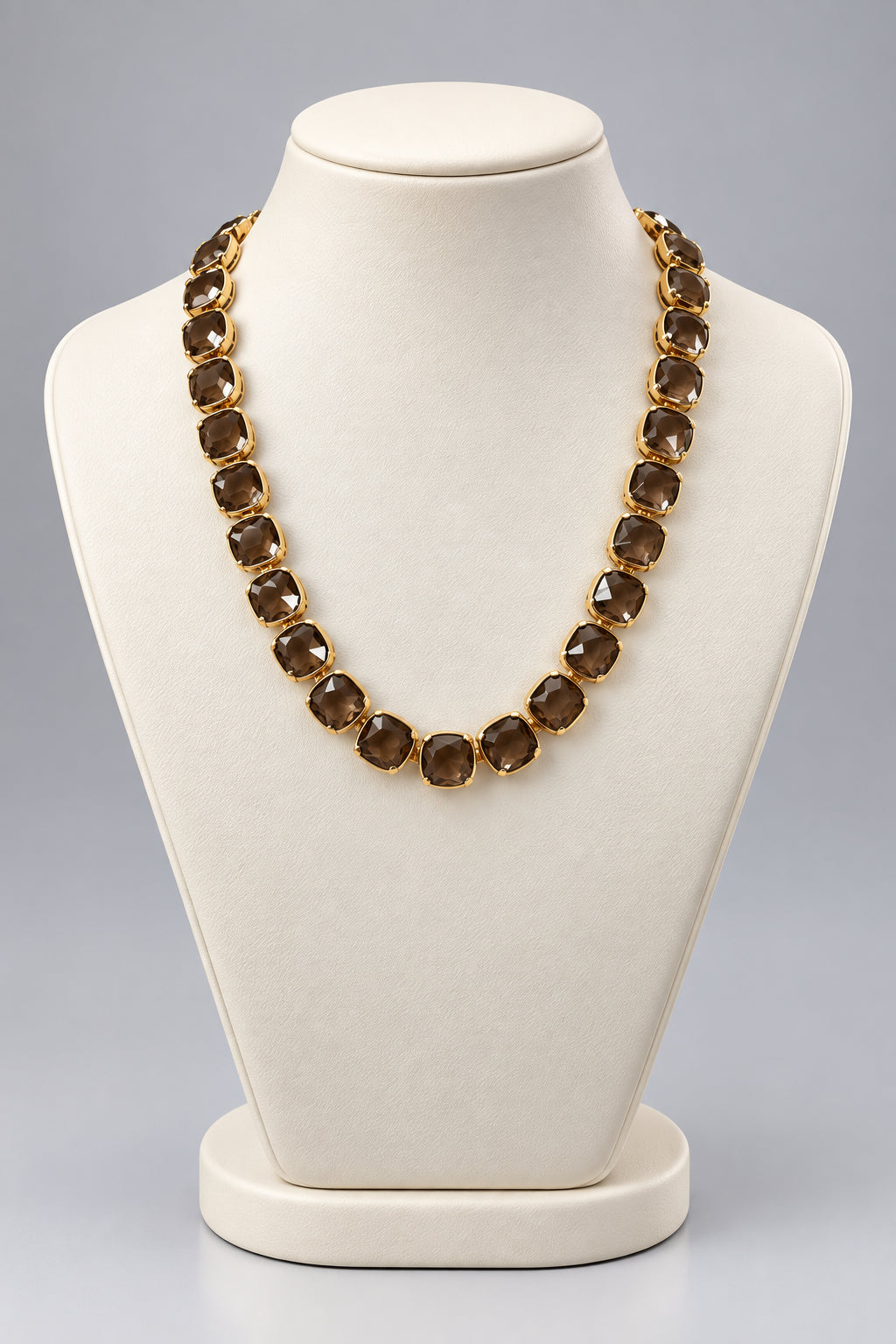 Brown Oval Crystal Stone Necklace