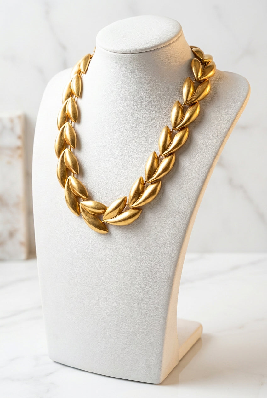 Leaf Motif Link Necklace