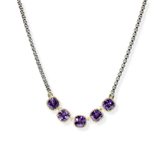 14K GOLD PLATED CUBIC ZIRCONIA NECKLACE