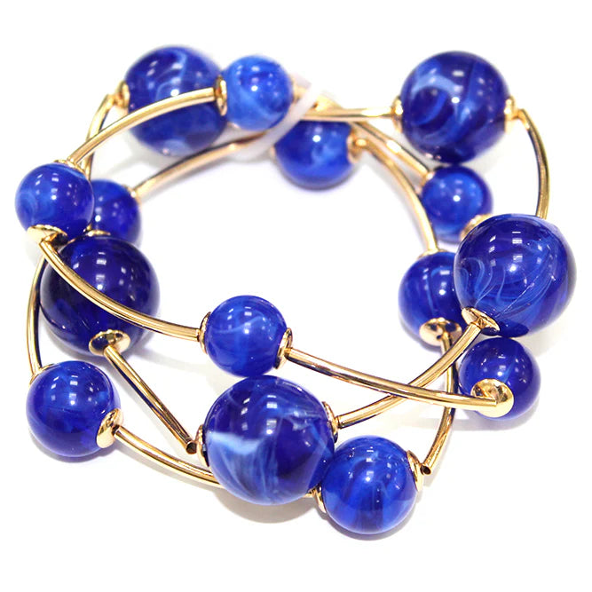 Triple Strand Ball Beaded Bracelet