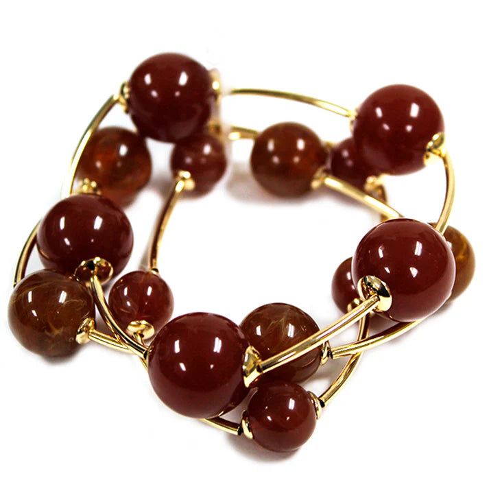 Triple Strand Ball Beaded Bracelet