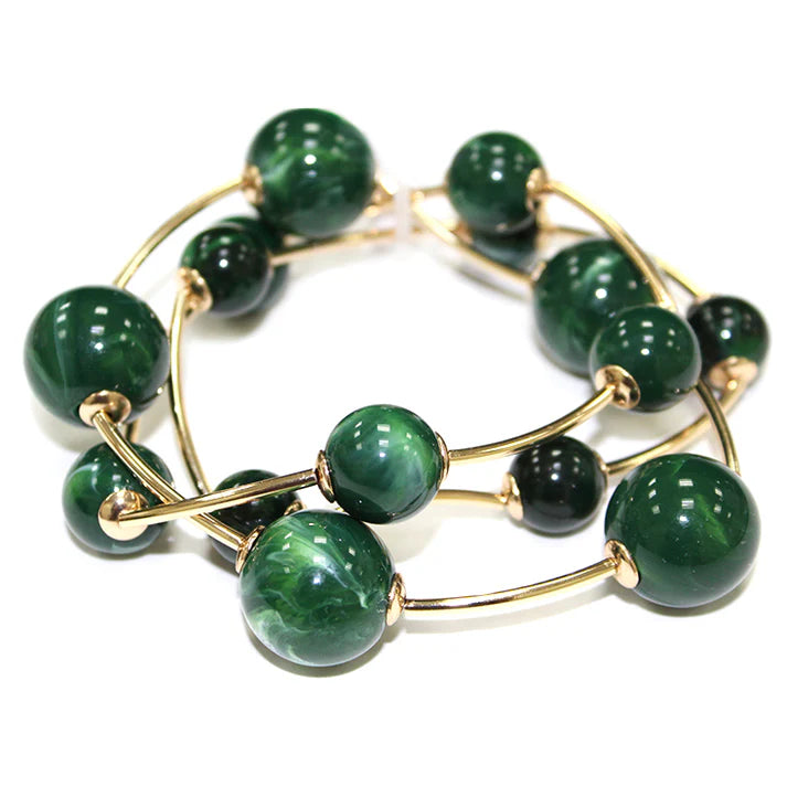 Triple Strand Ball Beaded Bracelet