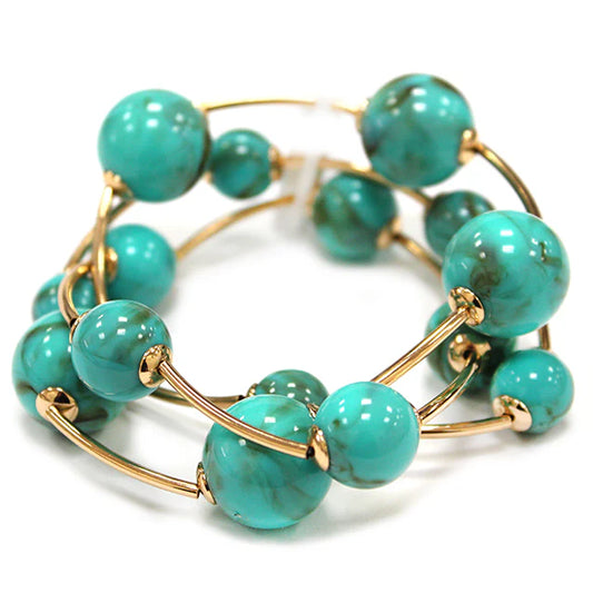 Triple Strand Ball Beaded Bracelet
