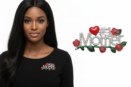 #1 Mother's Day Brooch, Silver