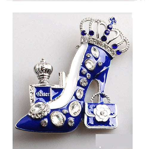 Fashion Heel Brooch, Blue