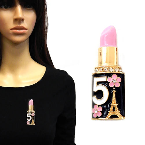 Lipstick Brooch, Pink