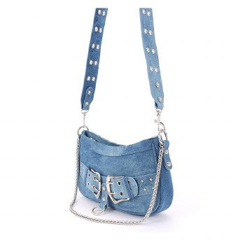Denim Buckle Handbag Crossbody