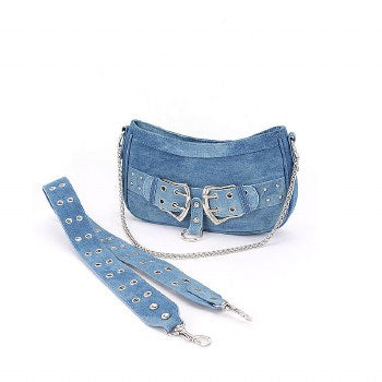 Denim Buckle Handbag Crossbody