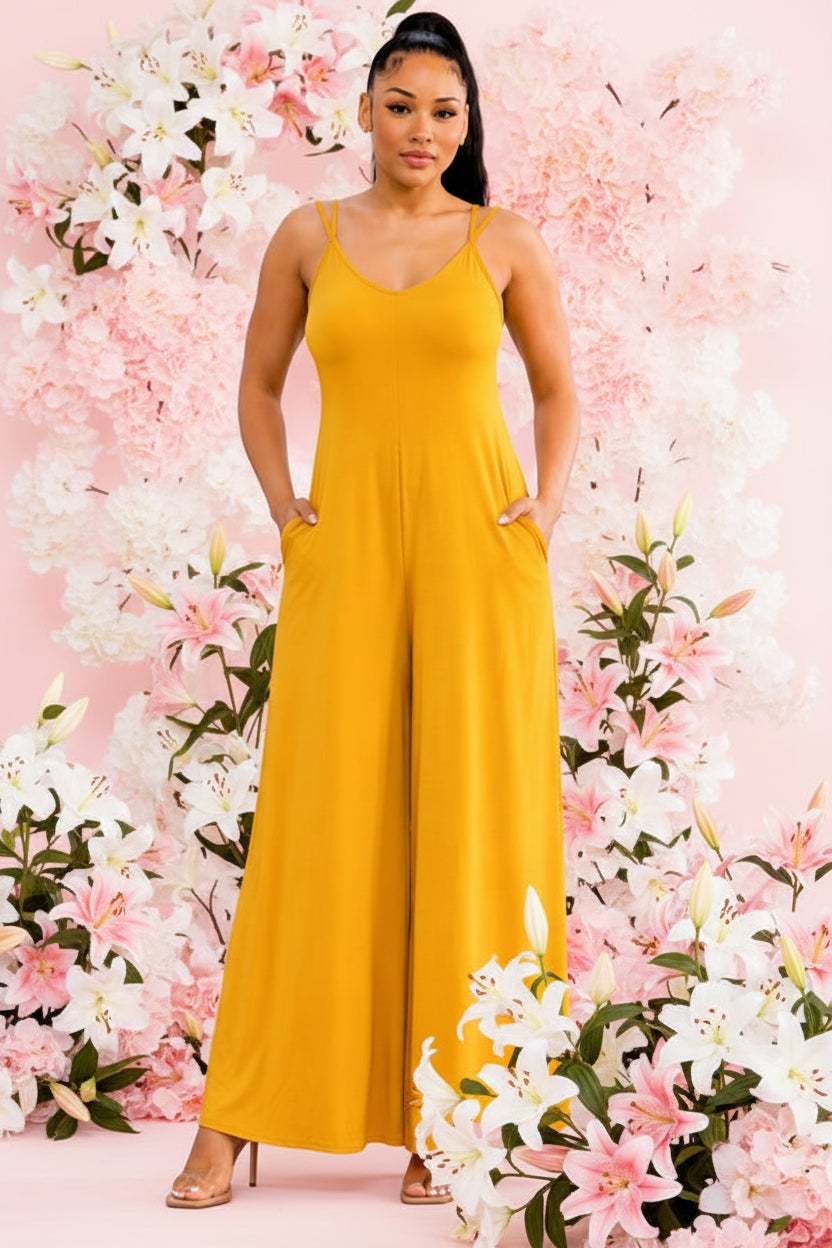Jumpsuit Wide-Leg, Yellow