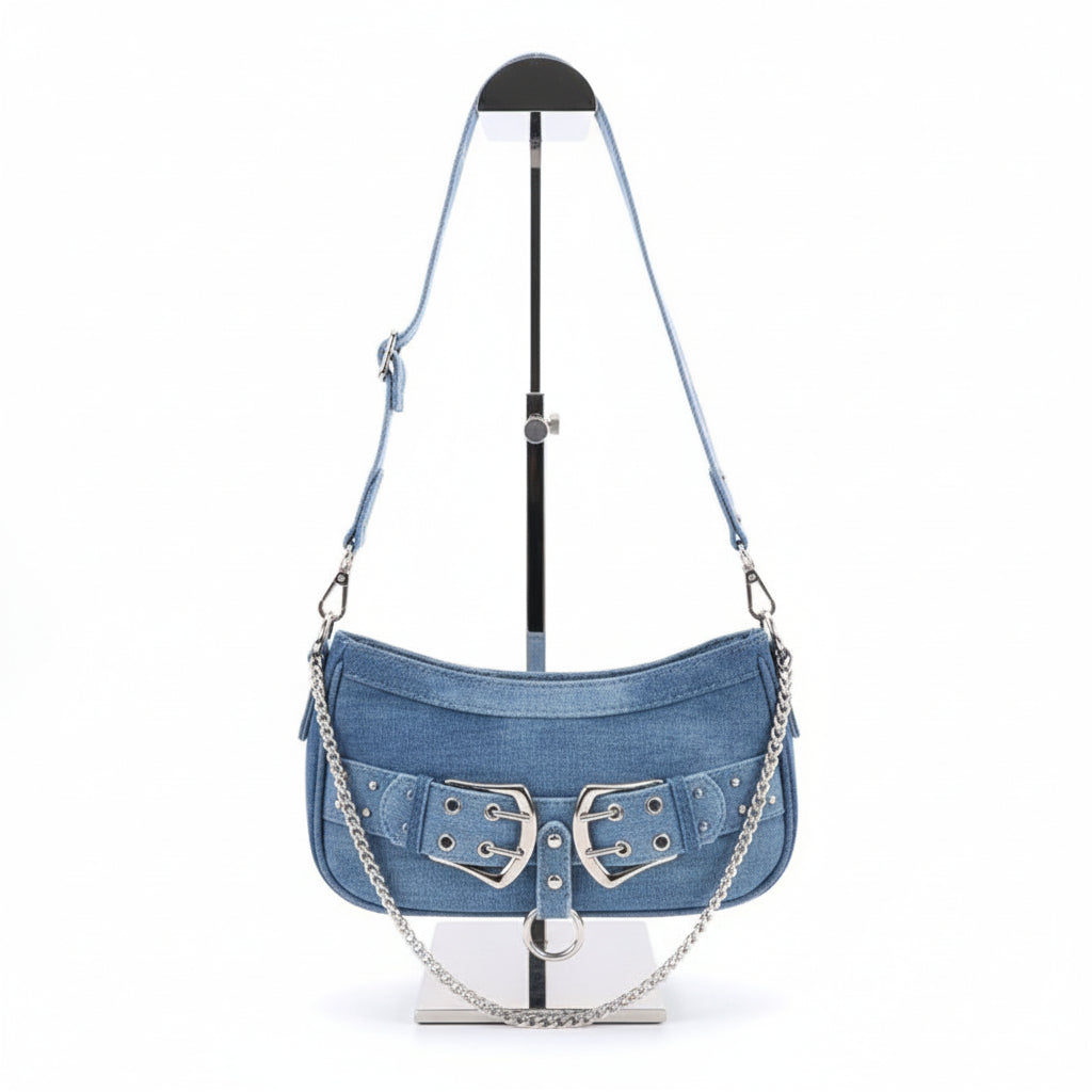 Denim Buckle Handbag Crossbody