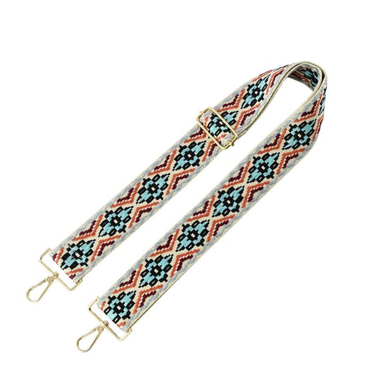 Guitar Strap, Turq/Brown