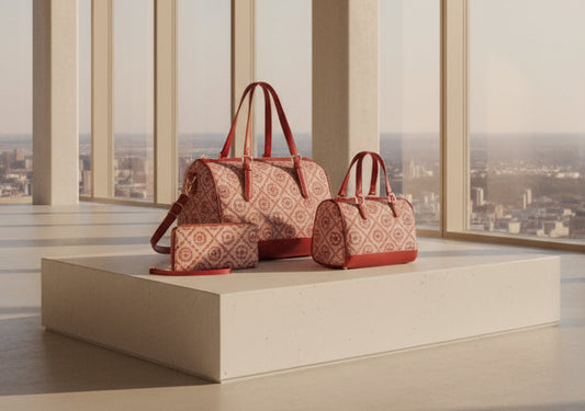 3-in-1 Handbag Set, Dark Red