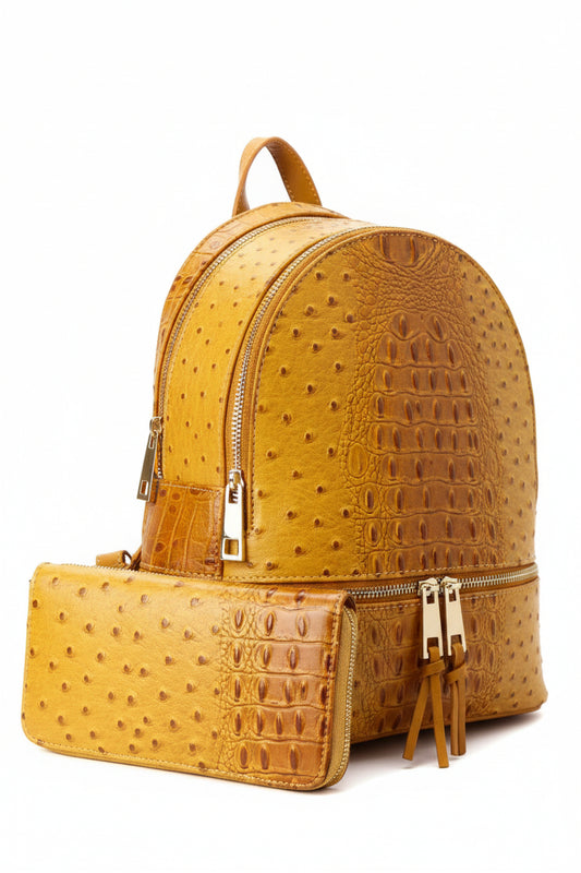 Backpack and Wallet Set, Mustard